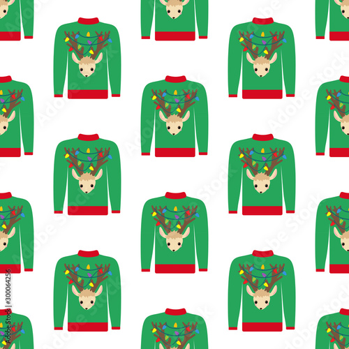 Christmas ugly sweater seamless pattern