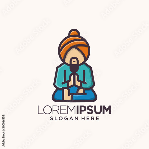 guru logo line art india