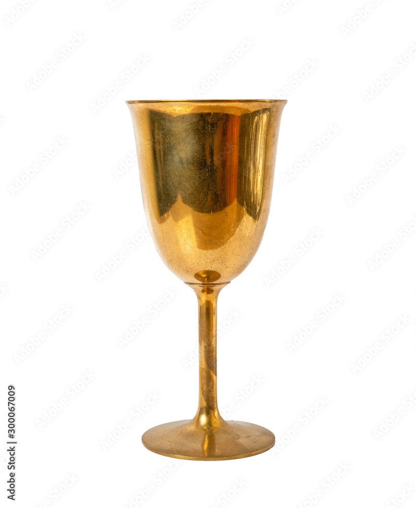 Vintage Brass Wine Goblets, Thailand Handmade Drinking Glasses