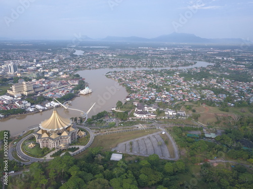 Kuching, Sarawak / Malaysia - October 16 2019: The buildings, landmarks and scenery of the Kuching city, capital of Sarawak, Borneo island photo