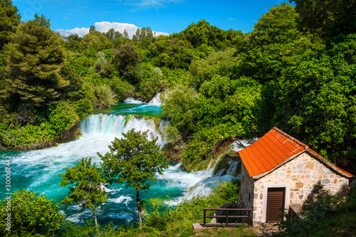 Famous Krka National Park with spectacular waterfalls, Sibenik, Dalmatia, Croatia