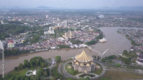 Kuching, Sarawak / Malaysia - October 16 2019: The buildings, landmarks and scenery of the Kuching city, capital of Sarawak, Borneo island photo