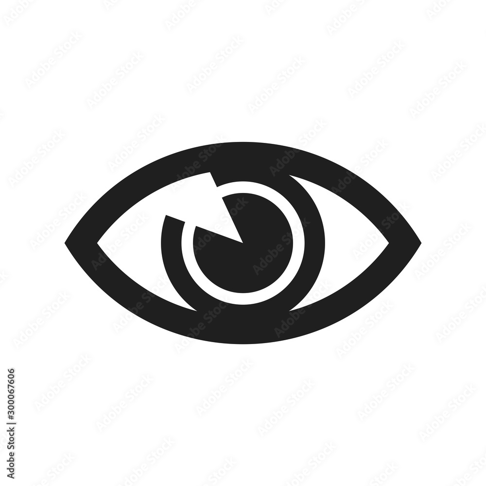 Eye icon flat vector black shape design illustration Eye icon flat vector black shape design illustration