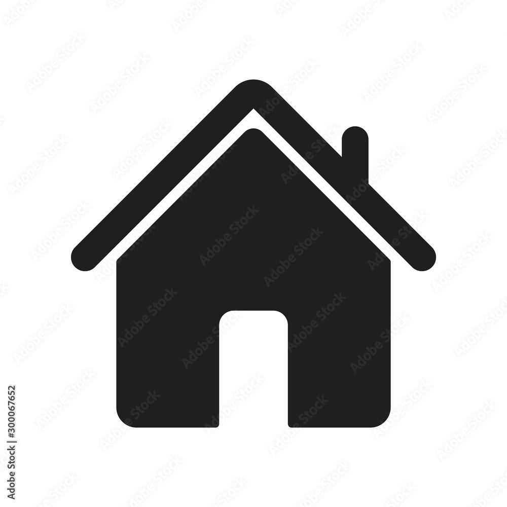Home icon flat vector black shape design illustration Home icon flat vector black shape design illustration