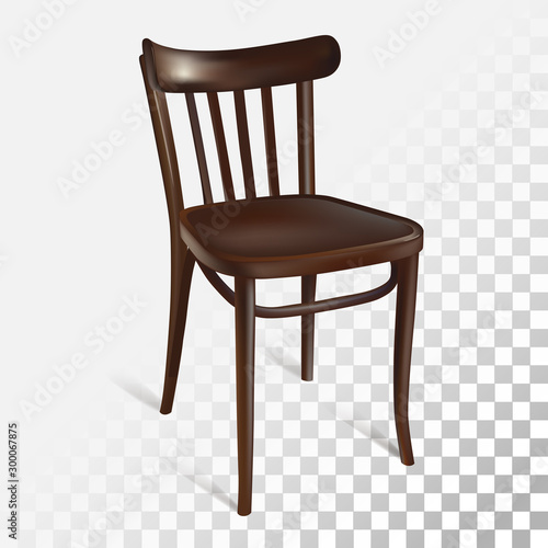Basic RGBElegant wooden chair with back for living room. Vector illustration.