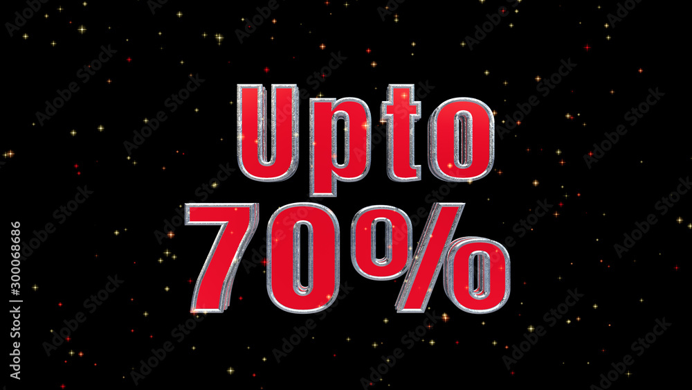 Special offer design off Discount up to 70% on black background. Special offer design off Discount up to 70% on black background.