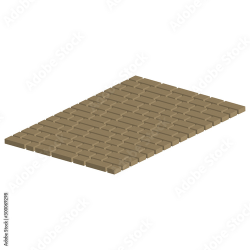 Layout example of paving slabs.Vector isometric and 3D view.