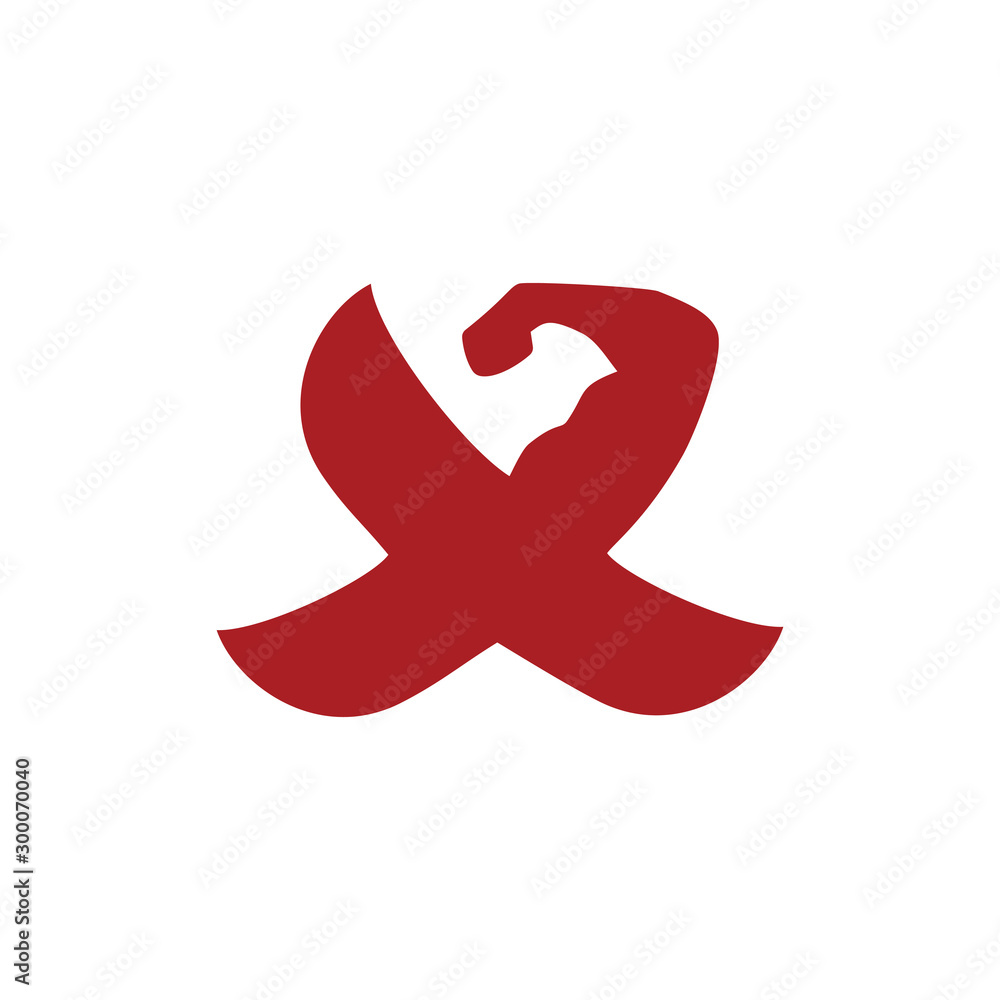letter x strong arm symbol logo vector letter x strong arm symbol logo vector