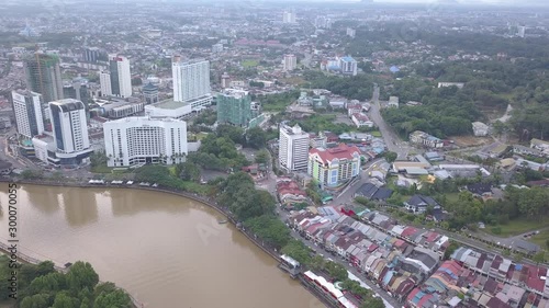 Kuching, Sarawak / Malaysia - October 16 2019: The buildings, landmarks and scenery of the Kuching city, capital of Sarawak, Borneo island photo