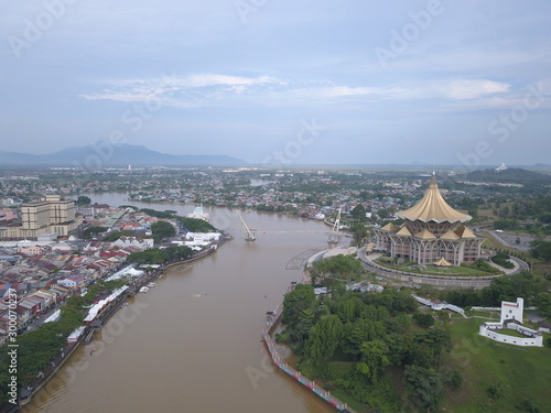 Kuching, Sarawak / Malaysia - October 16 2019: The buildings, landmarks and scenery of the Kuching city, capital of Sarawak, Borneo island photo