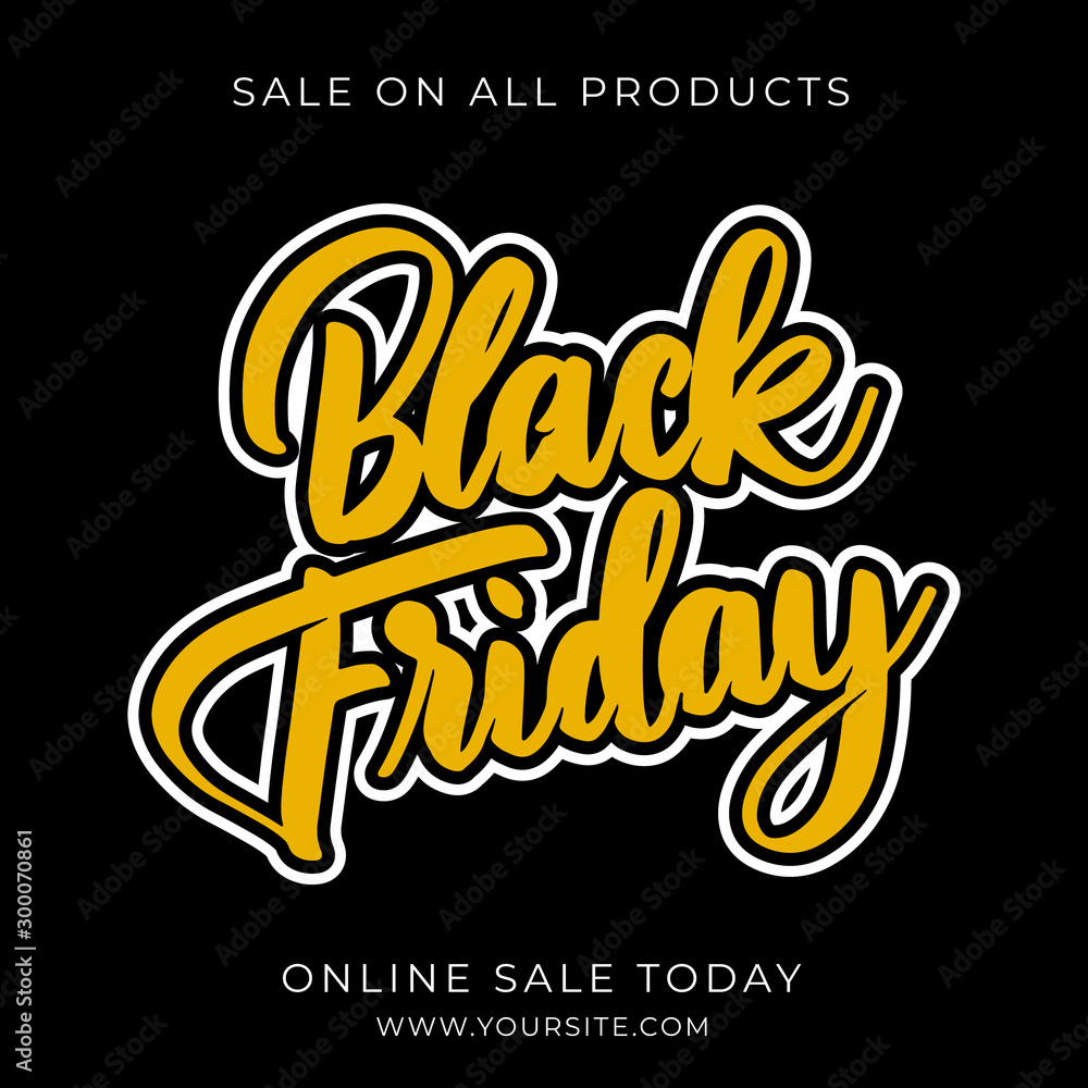 black friday sale hand lettering banner black friday sale hand lettering banner