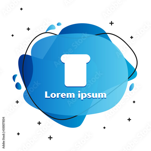 White Bread toast for sandwich piece of roasted crouton icon isolated on white background. Lunch, dinner, breakfast snack. Abstract banner with liquid shapes. Vector Illustration