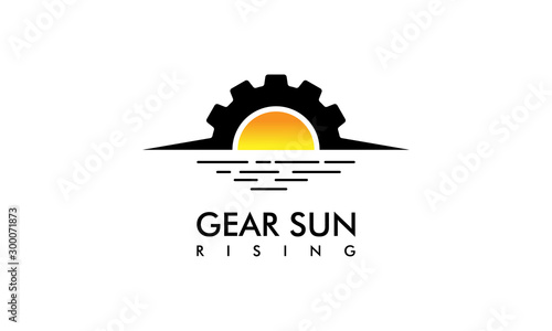 Gear Sun Rising Logo Design