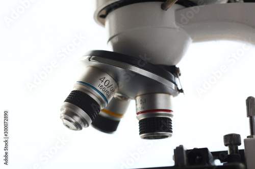 The head microscope on the background of