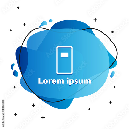 White Police assault shield icon isolated on white background. Abstract banner with liquid shapes. Vector Illustration