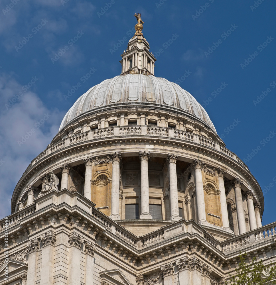 Dome of famous St. Paul Cathedral in London, UK