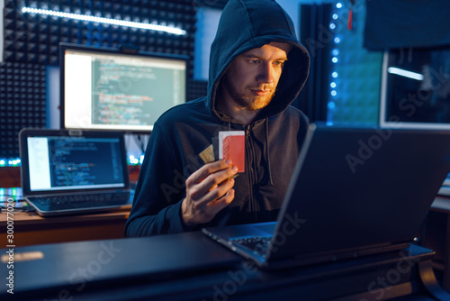 Hacker shows bank credit card, finance hacking