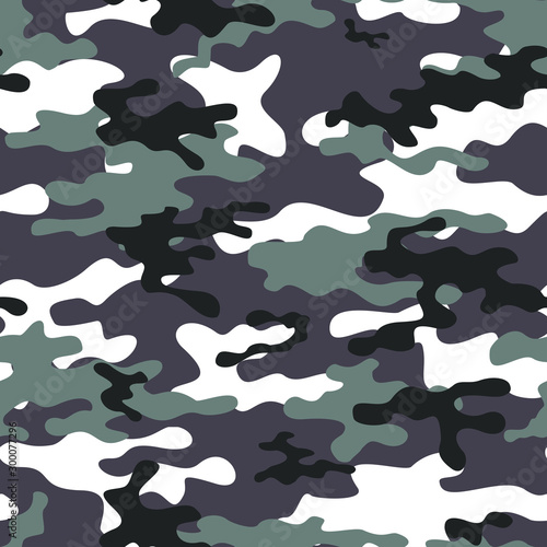 Camouflage gray seamless vector pattern for print.