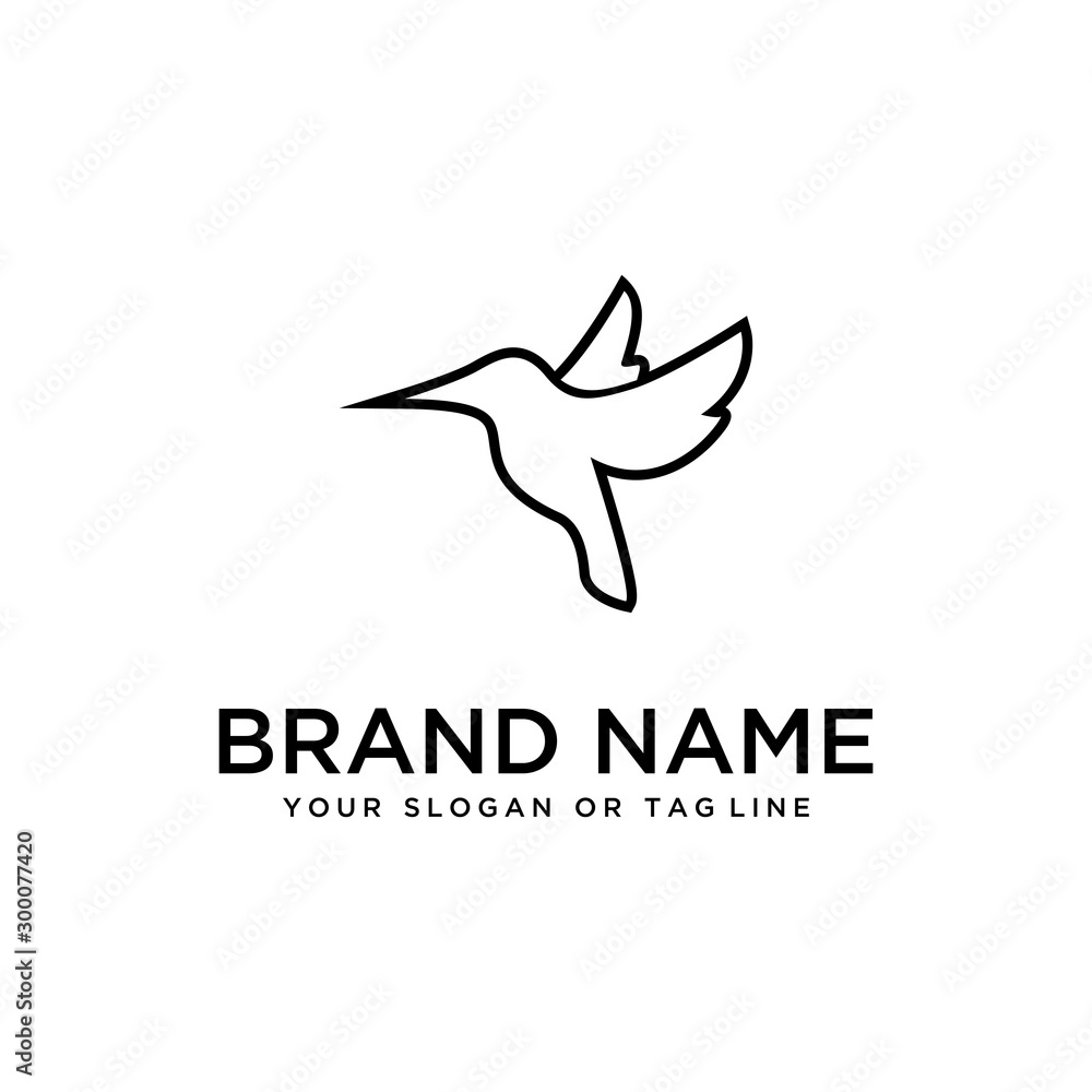 Obraz premium bird design logo vector white background template