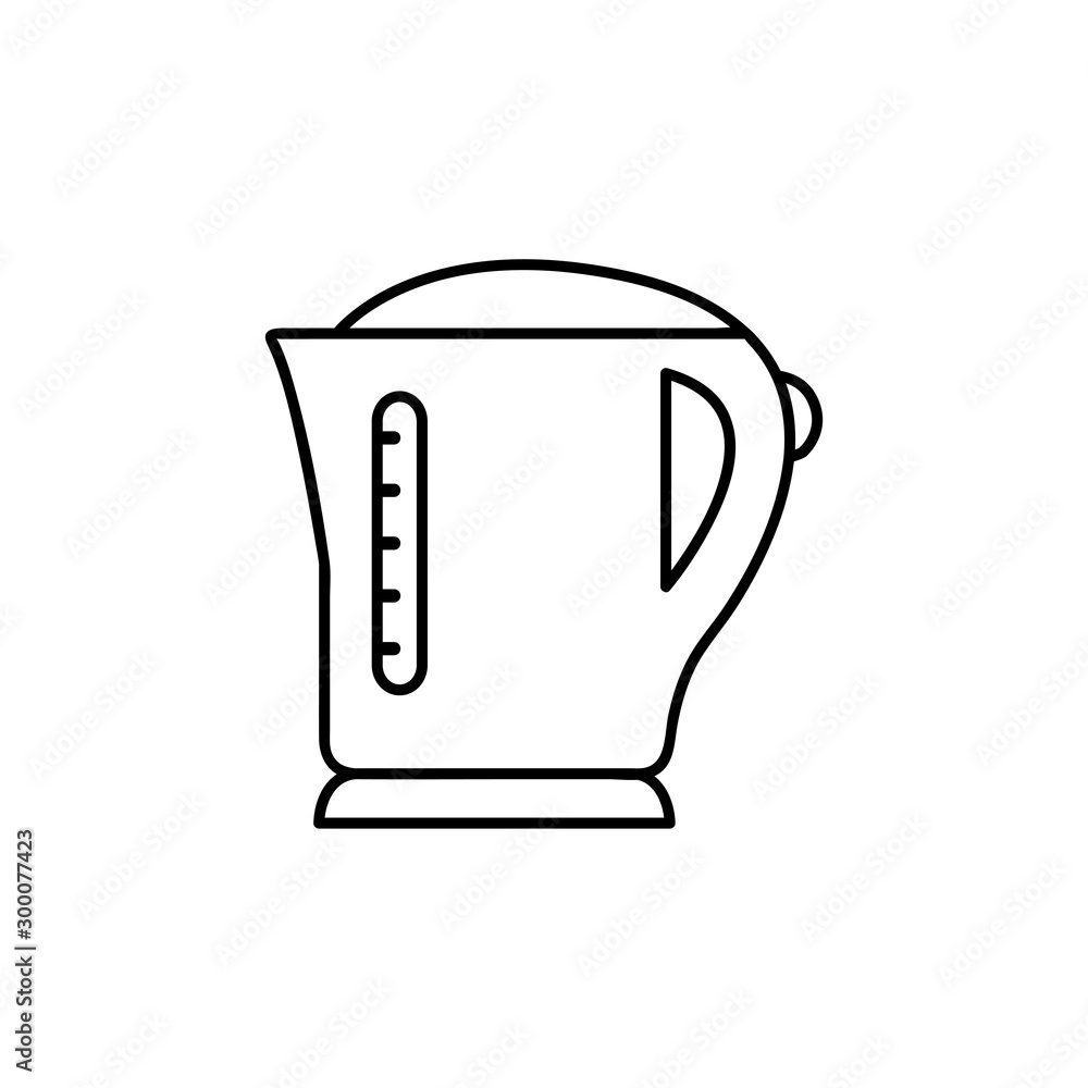 Electric kettle line icon. linear style sign for mobile concept and web design. Coffee pot, teapot outline vector icon. Symbol, logo illustration. Vector graphics Electric kettle line icon. linear style sign for mobile concept and web design. Coffee pot, teapot outline vector icon. Symbol, logo illustration. Vector graphics