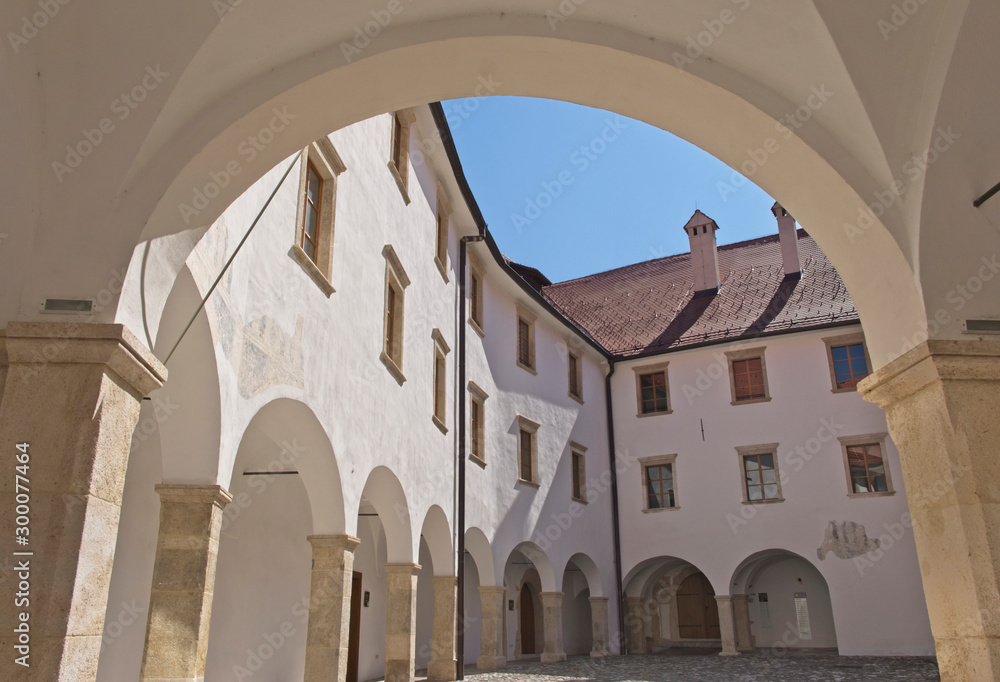 Interior of medieval castle Rajhenburg in Brestanica, Slovenia