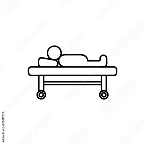 illness on bed icon on white background. Simple element illustration from Medical concept. illness on bed icon symbol design.