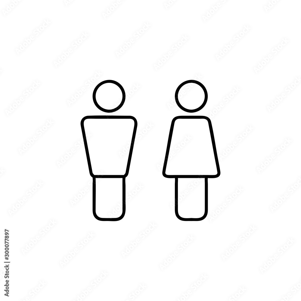 Male and female icon thin line for web and mobile, modern minimalistic flat design. Male and female icon thin line for web and mobile, modern minimalistic flat design.