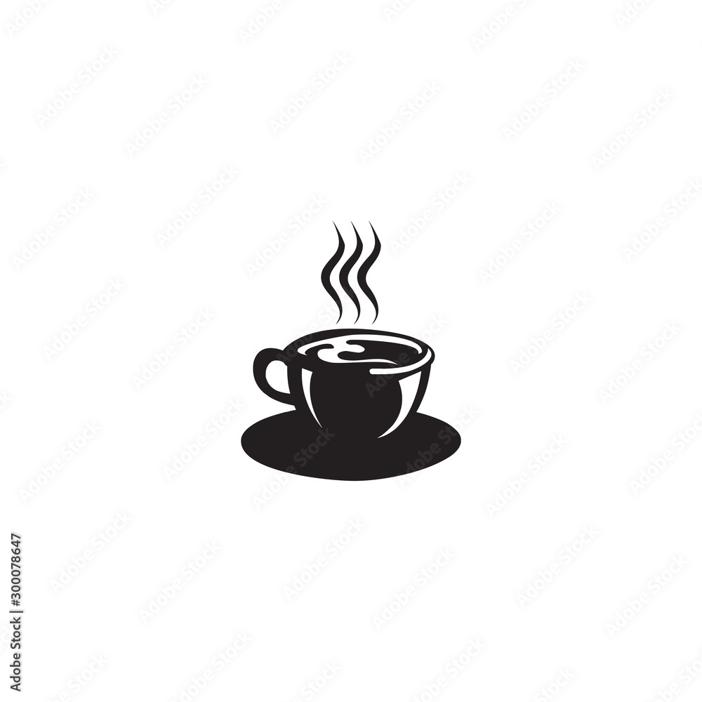 Coffee shop logo design with using coffee cup and coffee bean icon Coffee shop logo design with using coffee cup and coffee bean icon