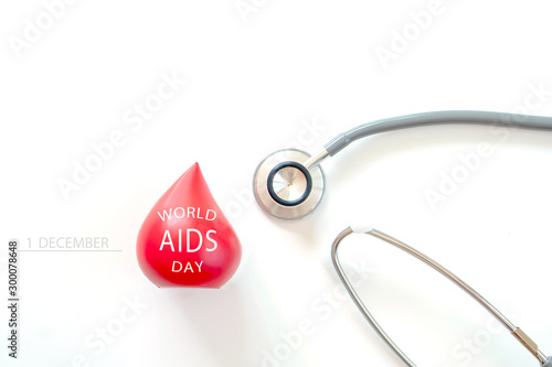 Top view shot of arrangement equipment medical background World Aids Day concept photo