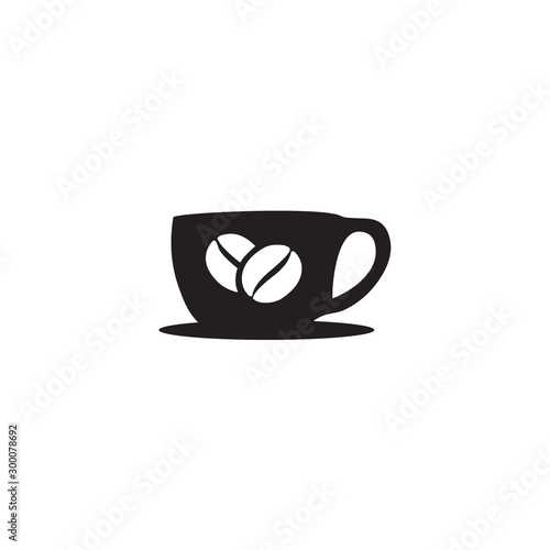 Coffee shop logo design with using coffee cup and coffee bean icon