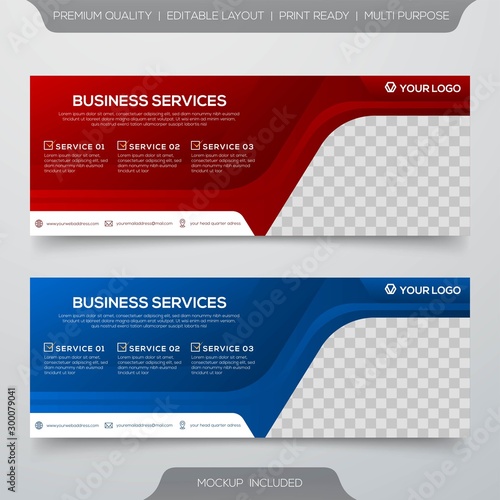 set of business banner template design with abstract and minimalist layout