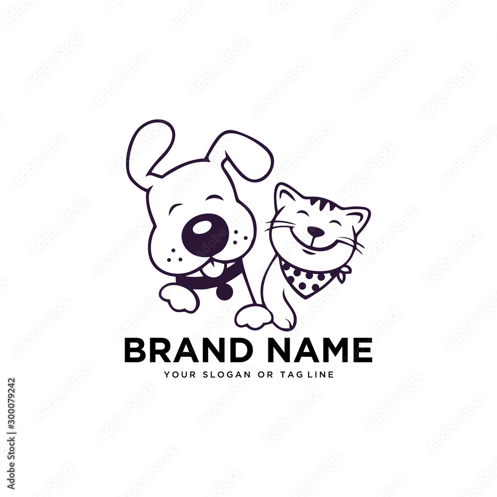 creative logo design Dog and Cat vector template