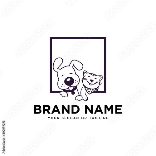 creative logo design Dog and Cat vector template