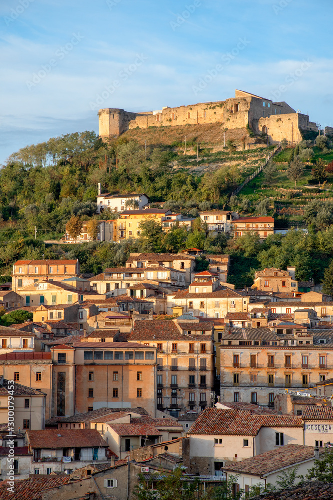 Panoramic view of Cosenza historic center, Italy