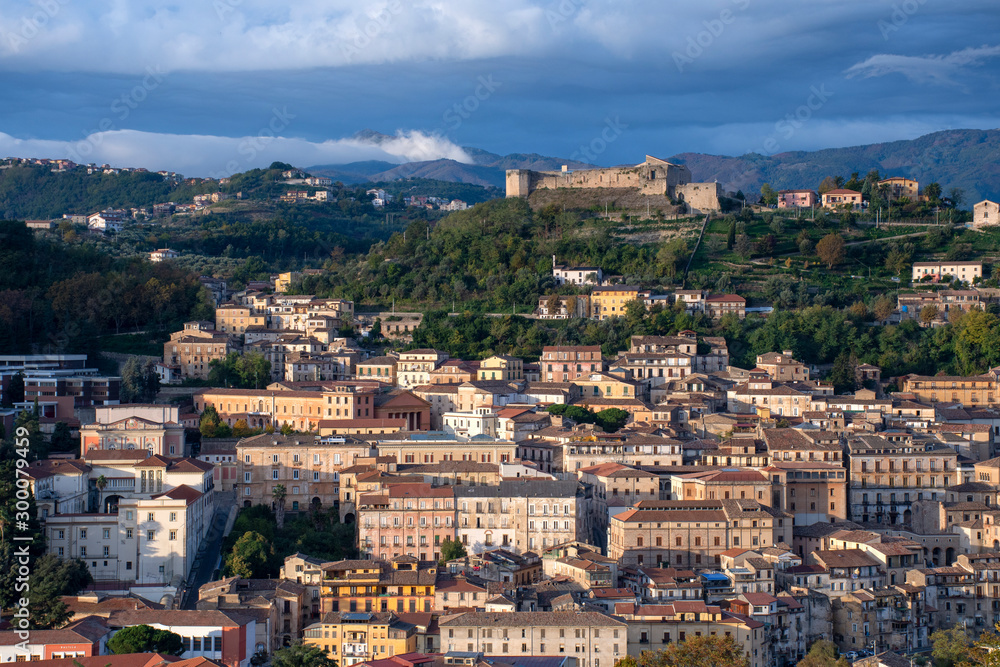 Panoramic view of Cosenza historic center, Italy