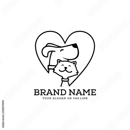 creative logo design Dog and Cat vector template