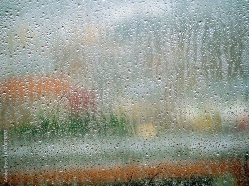 Rain drops on window