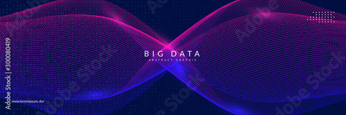 Big data learning. Digital technology abstract background. Artificial intelligence concept. Tech visual for database template. Cyber big data learning backdrop.