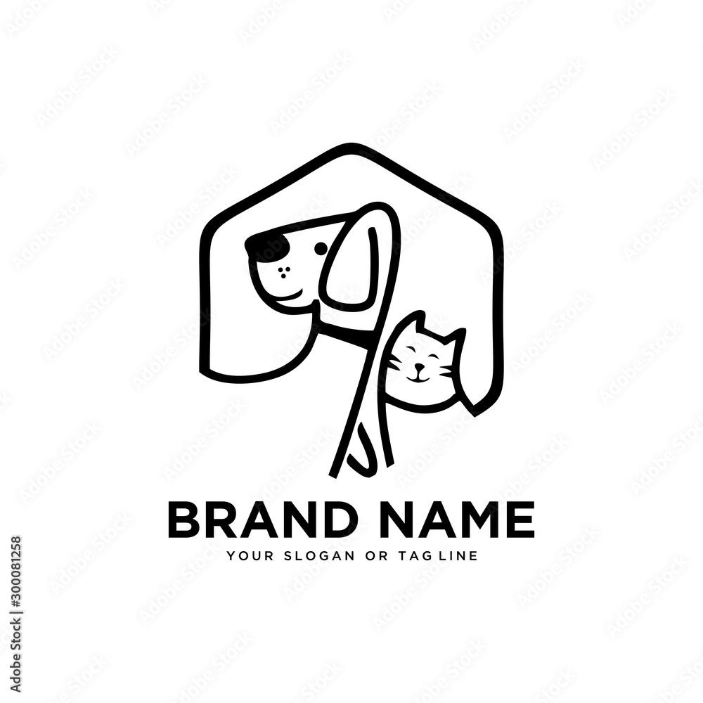 creative logo design Dog and Cat vector template