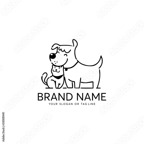 creative logo design Dog and Cat vector template