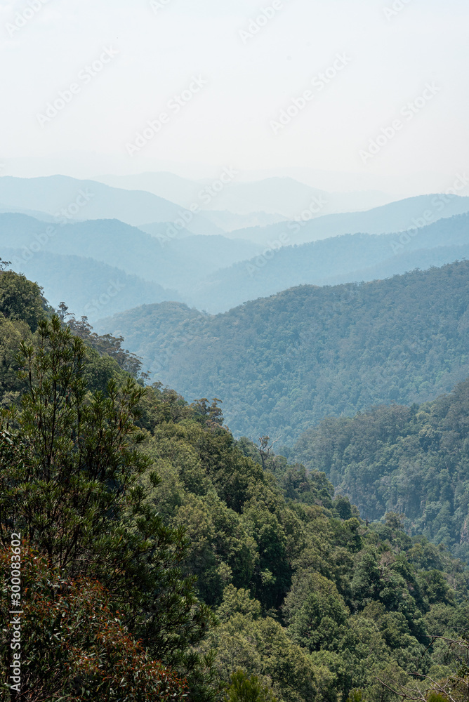 Gloucester Falls walking track look out at smoke from wild fires