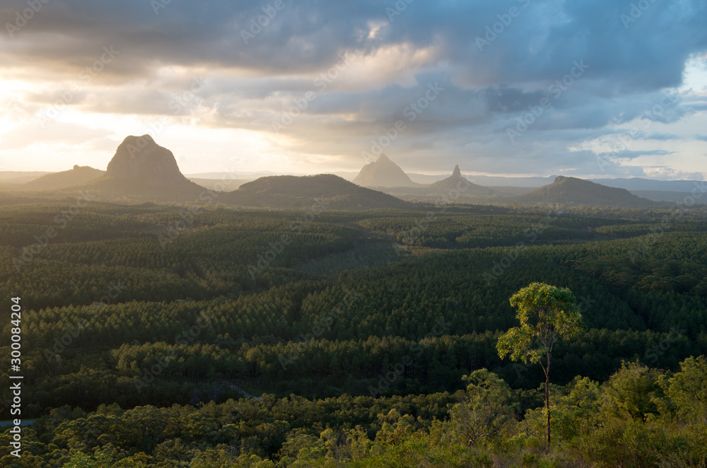 Glass House Mountains at sunset Glass House Mountains at sunset