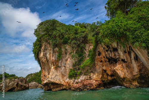 Los Haitises National Park is multicolored tropical birds and manatees. The coast is dotted with small islets where frigates and pelicans nest.Samana peninsula, Dominican Republic. © robertobinetti70