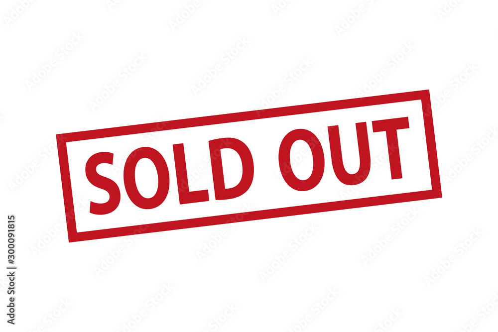 Fototapeta premium square sold out sign label stamp. sold out red stamp text on Rectangular white background. illustrator modern icon button sold