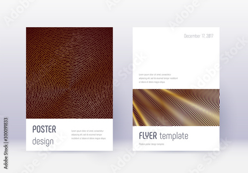Minimalistic cover design template set. Gold abstr