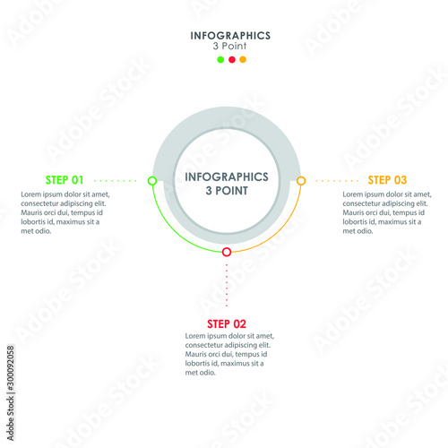 Infographic colorful 3 point banner  text columns vector illustration