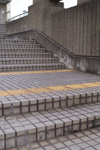 Tiled staircase in a japanese station