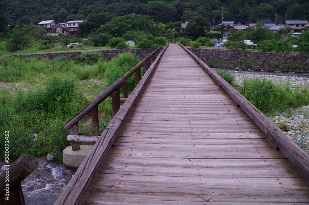 Retro wooden bridge for tourism