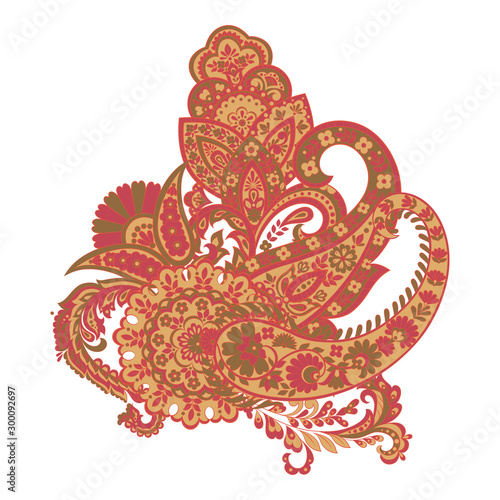 Vector Paisley Floral isolated ornament