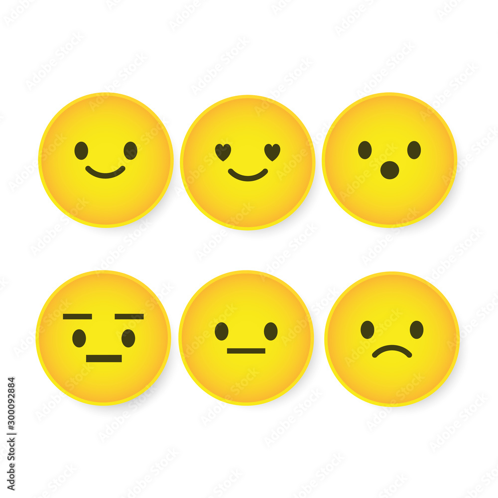 Set of cute smiley emoticons, emoji flat design, vector illustration. Set of cute smiley emoticons, emoji flat design, vector illustration.